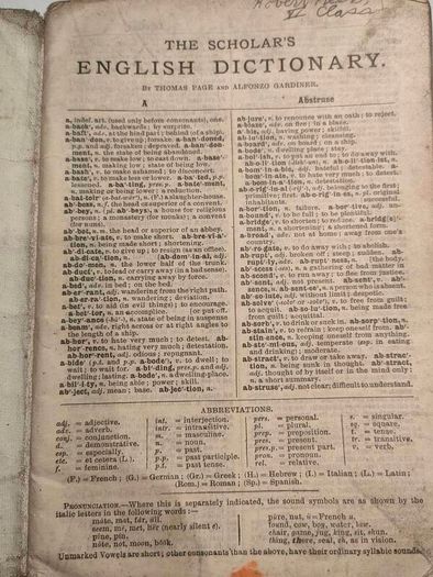 Scholar's English Dictionary by T.Page and A. Gardiner