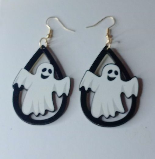 Halloween Friendly Ghost Waterdrop Earrings
