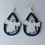Halloween Friendly Ghost Waterdrop Earrings Image 4
