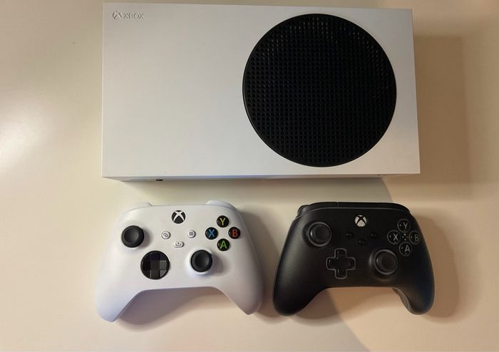 Xbox Series S with two controllers