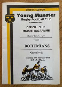1990 Young Munster v Bohemians - Munster Senior League Programme