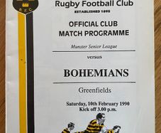 1990 Young Munster v Bohemians - Munster Senior League Programme
