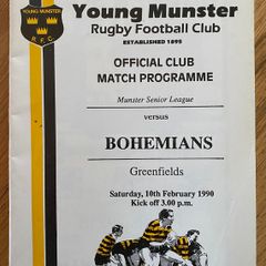 1990 Young Munster v Bohemians - Munster Senior League Programme