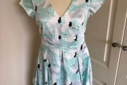 Closet dress size 12 turquoise/white