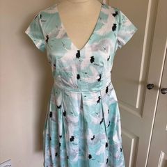 Closet dress size 12 turquoise/white