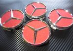 4x Red shining 75mm Mercedes Benz Alloy Wheel Center Caps cap Hub Cover
