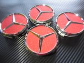4x Red shining 75mm Mercedes Benz Alloy Wheel Center Caps cap Hub Cover