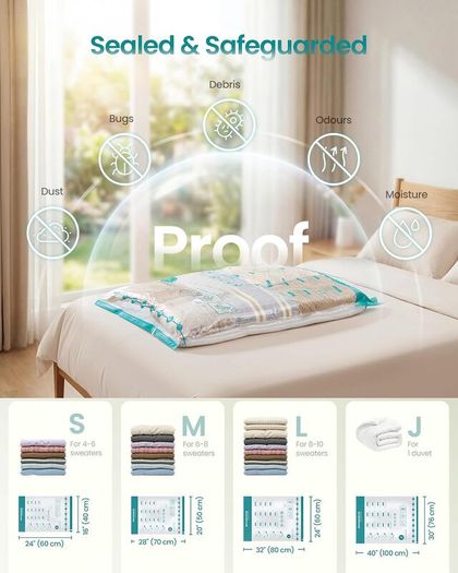 SONGMICS 15 Pack Vacuum Storage Bags Electric Pump Space Saver - Brand New