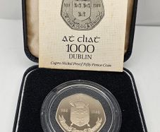Ireland 1988 Dublin Millennium Commemorative Roof 50p in Original Holder with COA