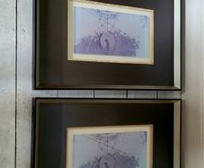 Vintage pair of framed & mounted art blocks - Attributed to Walter Valentini