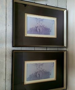 Vintage pair of framed & mounted art blocks - Attributed to Walter Valentini