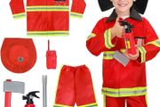 Role Play Halloween Costumes, Fireman Costume with Firefighter Outfit Toys Accessories for Children (FREE SHIPPING)