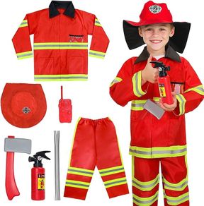Role Play Halloween Costumes, Fireman Costume with Firefighter Outfit Toys Accessories for Children (FREE SHIPPING)