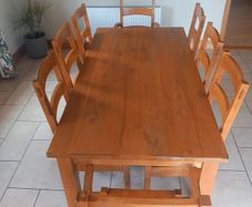 Kitchen 1.8 metre dining oak table (8 chairs)