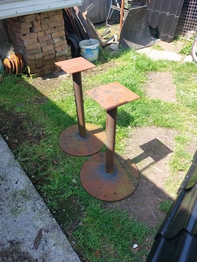 two cast iron table bases 25ins high Base diameter 17ins 25euro for both