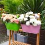 Flower Pots Metal Iron Hanging Flower Pots Garden Pots Balcony Planters Metal Bucket Flower Holders Wall Hanging Decor Pot- Detachable Hook (4 PCS) (Large) Image 7
