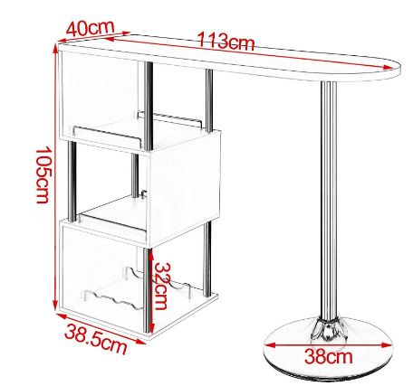 BRAND NEW Light luxury modern minimalist bar table, bar table, dining table, with three shelf space wine rack