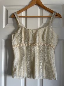 Vintage AIDEEN BODKIN  Bodice Style Silk Top - Size 10