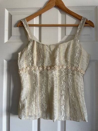 Vintage AIDEEN BODKIN  Bodice Style Silk Top - Size 10