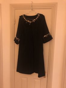 Black coat Fran & Jane beaded price drop