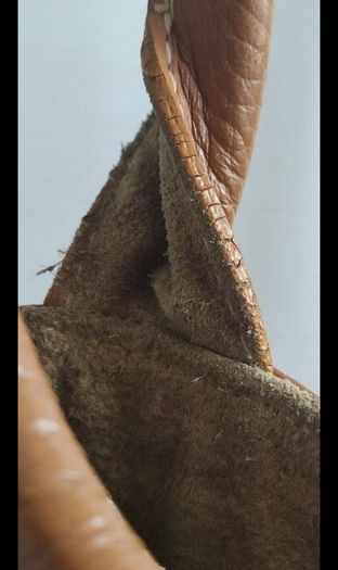 Reversible Genuine Pebbled Leather & Suede Tote / Sack Bag