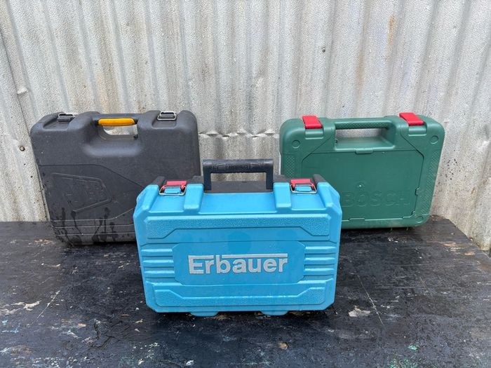3 plastic powertool cases no powertools