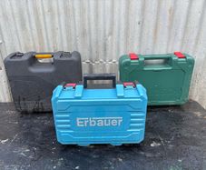 3 plastic powertool cases no powertools