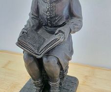 Vintage Genesis Girl Reading Book Bronze Effect Figurine / Statue