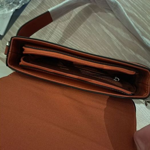 Meadows & Byrne brand new crossbody bag -- pecan colour