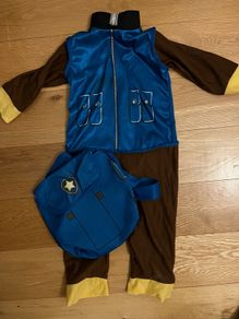 Chase from Paw Patrol costume & backpack