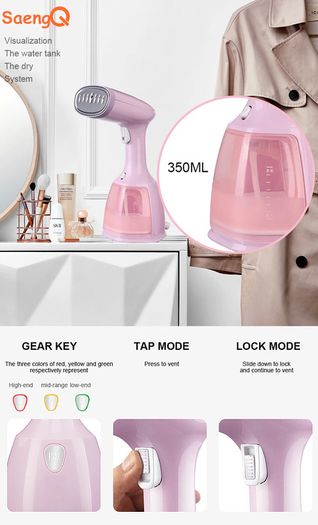 saengQ Steam Iron Garment Steamer Handheld Fabric 1500W Travel Vertical 280ml Mini Portable Home Travelling For Clothes Ironing