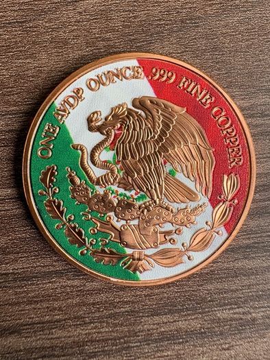 Mexico 2024 1oz colourised .999 Copper Round