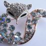 Mischievous vixen pin, lavish playful fox brooch, specialized crystal gifts, luxury statement jeweler Image 4