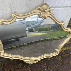 Vintage gold mantle mirror free postage