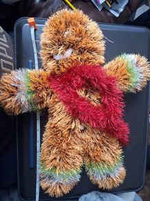 hand knitted gingerbread toy