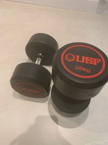 Dumbbell Pair 35kg Round Rubber