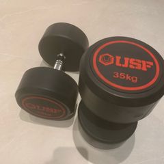 Dumbbell Pair 35kg Round Rubber