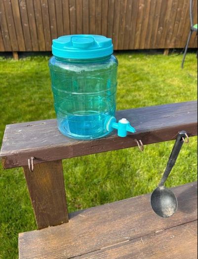 Hand made solid timber mud kitchen with stool with accessories