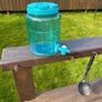 Hand made solid timber mud kitchen with stool with accessories Image 4