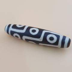 Vintage Himalayan Tibetan 9 Eyes Agate Dzi Bead Amulet