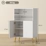 Modern Bathroom Cabinet with 2 Open Shelves and Cupboard with Soft-Closing Doors, 60x31.8x93 cm, White Image 2