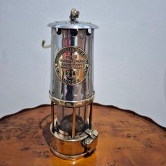 Authentic Vintage 1957 British Miners Flame Safety Lamp Protector Lamp Co Type 6