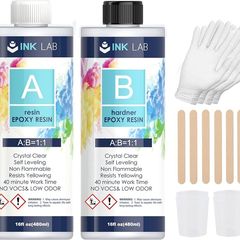 Epoxy Resin Kit 960ml Clear Crystal Resin Kit for Beginners Casting Resin Kit for Crafts Jewelry Making with Measuring Cups