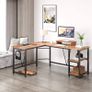 NEW SALE | Computer desk, L-shaped Corner Desk with 2-Layer Storage,Large PC Laptop Table with Monitor Stand and CPU Stand,Gaming Desk Writing Table for Office Home Image 3