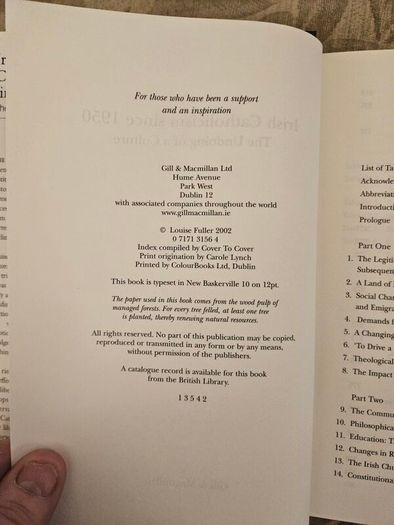 Irish Catholicism Since 1950. The Undoing Of A Culture. By Louise Fuller. First Edition Hardback With Dustjacket In Very Good Condition.  See Photos For Same.