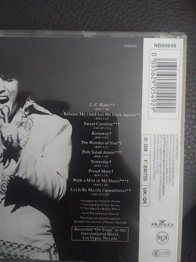 Elvis CD - On Stage, February 1970