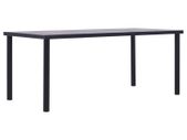 Dining Table Black and Concrete Grey 200x100x75 cm MDF