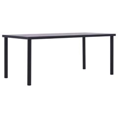 Dining Table Black and Concrete Grey 200x100x75 cm MDF