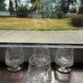 Set of 4 Vintage Cut Crystal Brandy Glasses Image 2