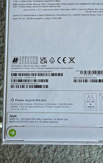 Apple Iphone 16e 128gb Irish
